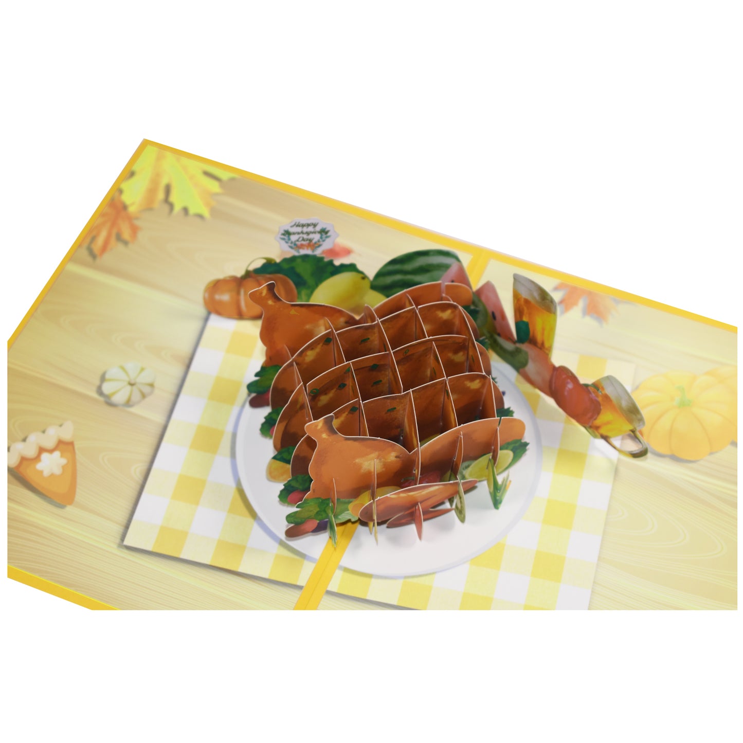 Turkey on the Table Festive 3D Pop Up Thanksgiving Card