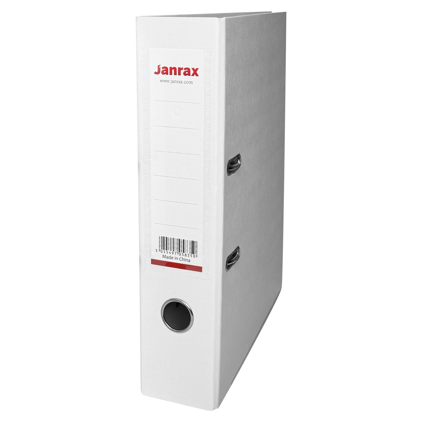 Pack of 50 A4 White Paperbacked Lever Arch Files by Janrax