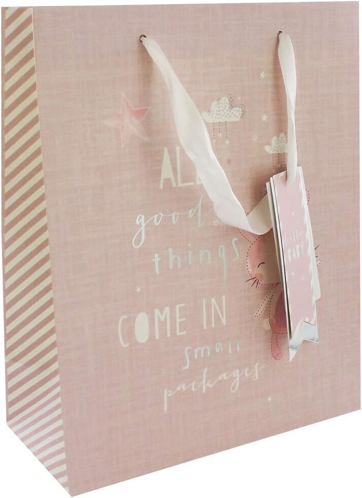 Pack of 12 Baby Bunny Pink Medium Gift Bags