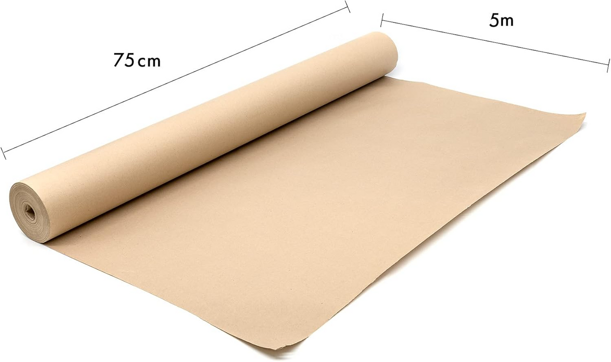 Pack of 6 Brown Kraft Wrapping Paper Rolls 700mm x 5m