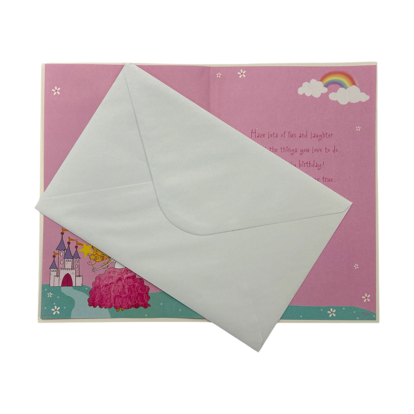 Age 03 Princess With Magic Wand Juvenile Birthday Card With Badge