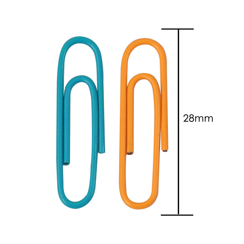 Tub of 300 Vinyl Coated Paper Clips 28mm
