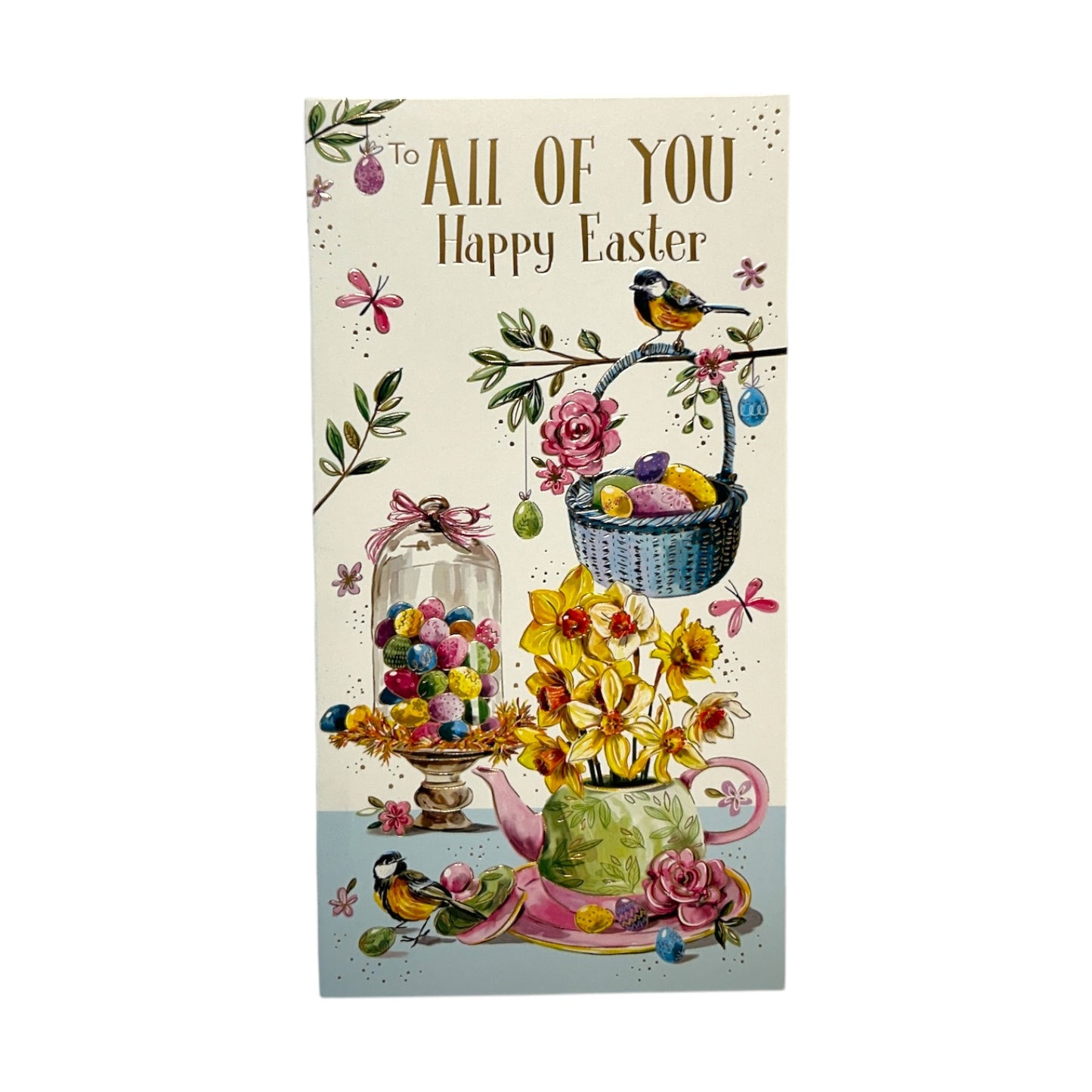 To All Of You Chicks And Eggs Floral Design Easter Card