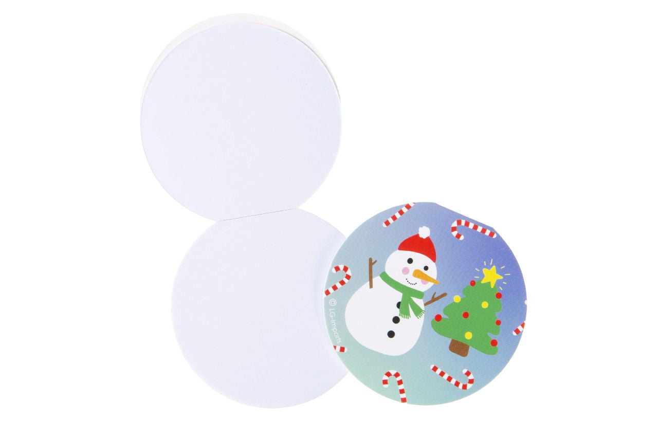 Pack of 48 Round Christmas Notebooks 8cm