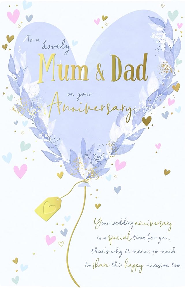 Heart Design Mum And Dad Luxury Anniversary Card