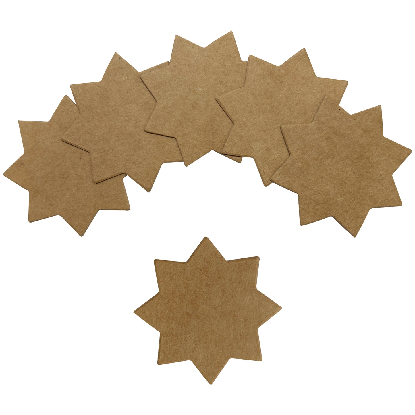 Pack of 360 Brown Kraft Stars 75 x 75mm