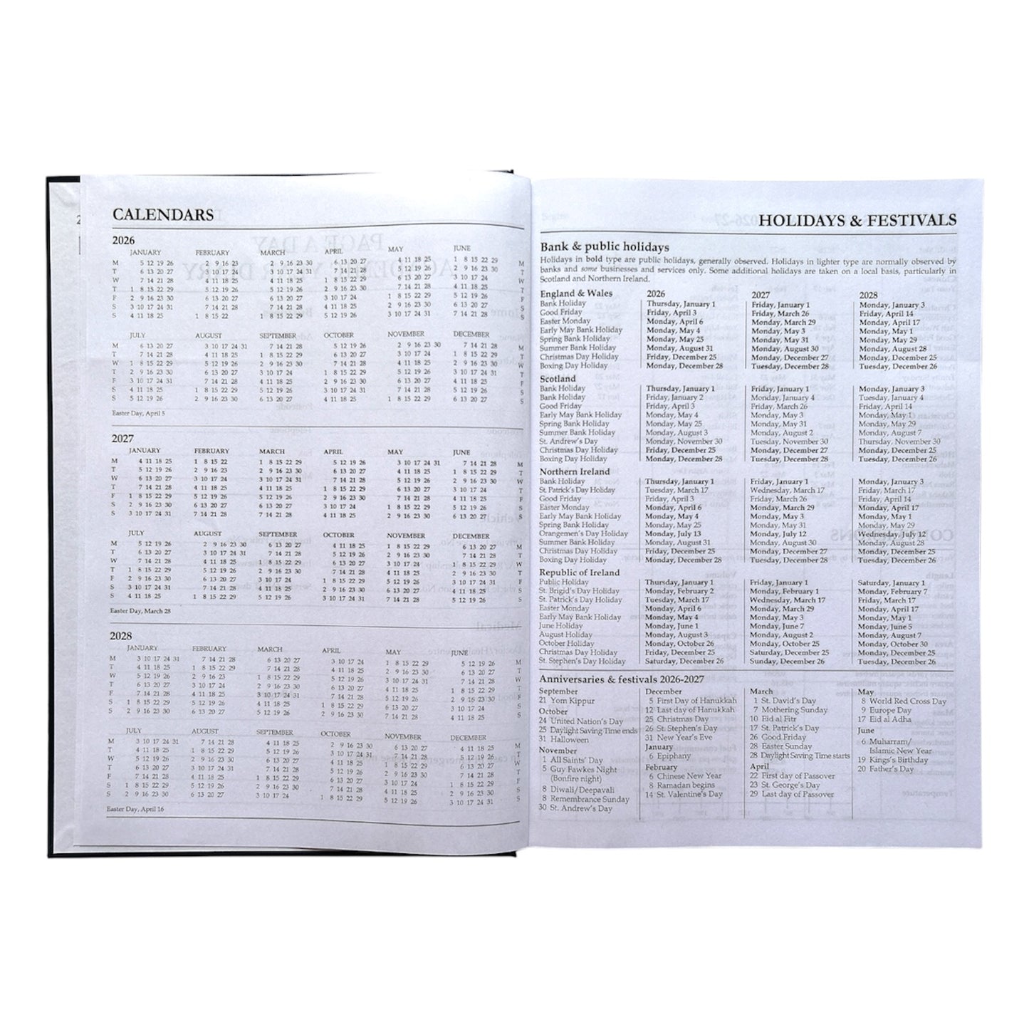 Janrax 2026-2027 A4 Day Per Page Blue Academic Diary