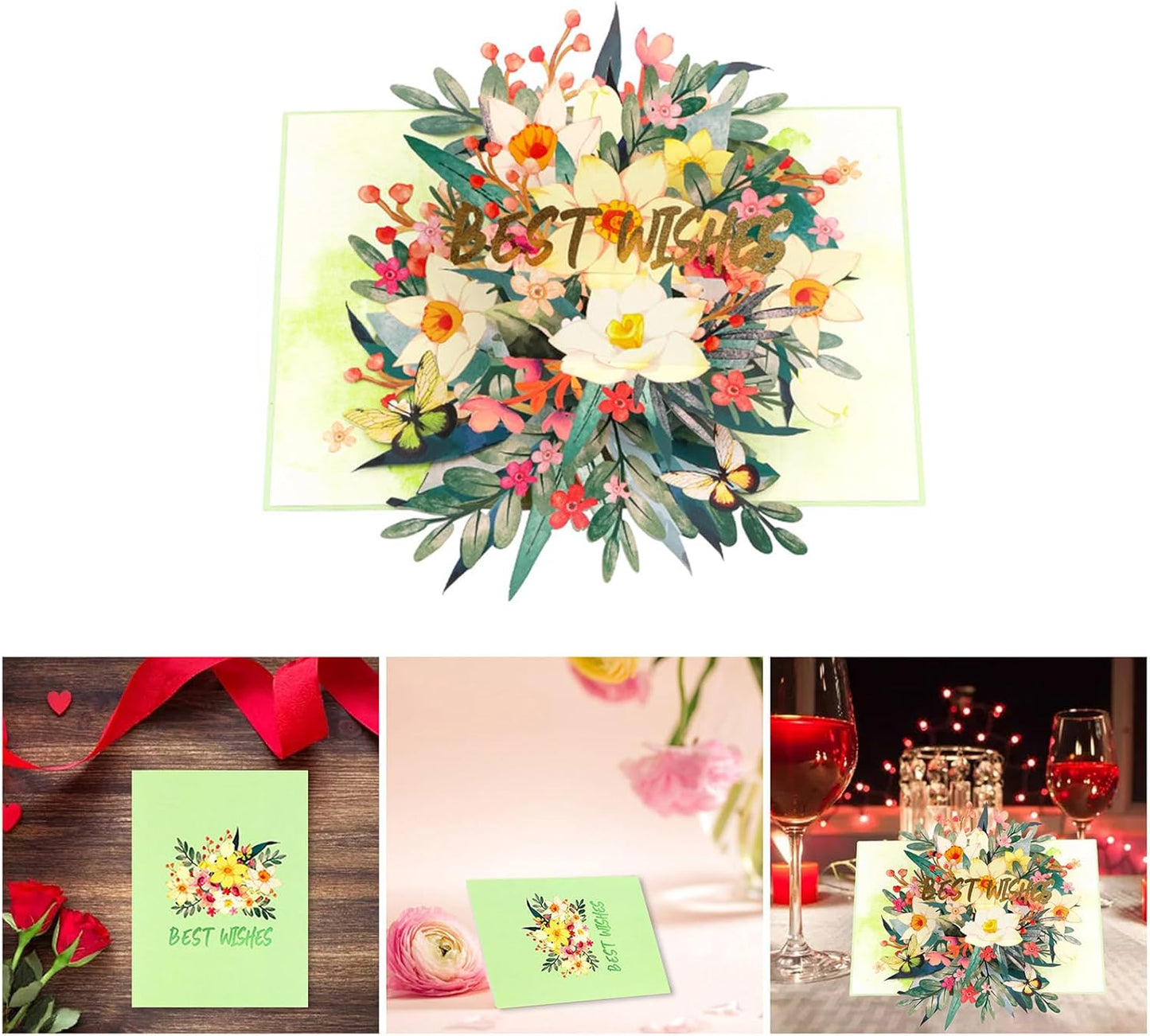 Lily Bloom Green 3D Pop Up Greeting Card