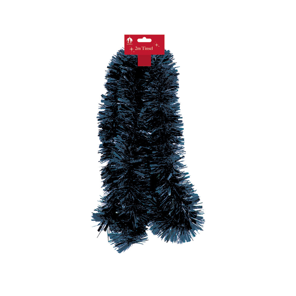 2m Christmas Chunky Tinsel - Navy Blue