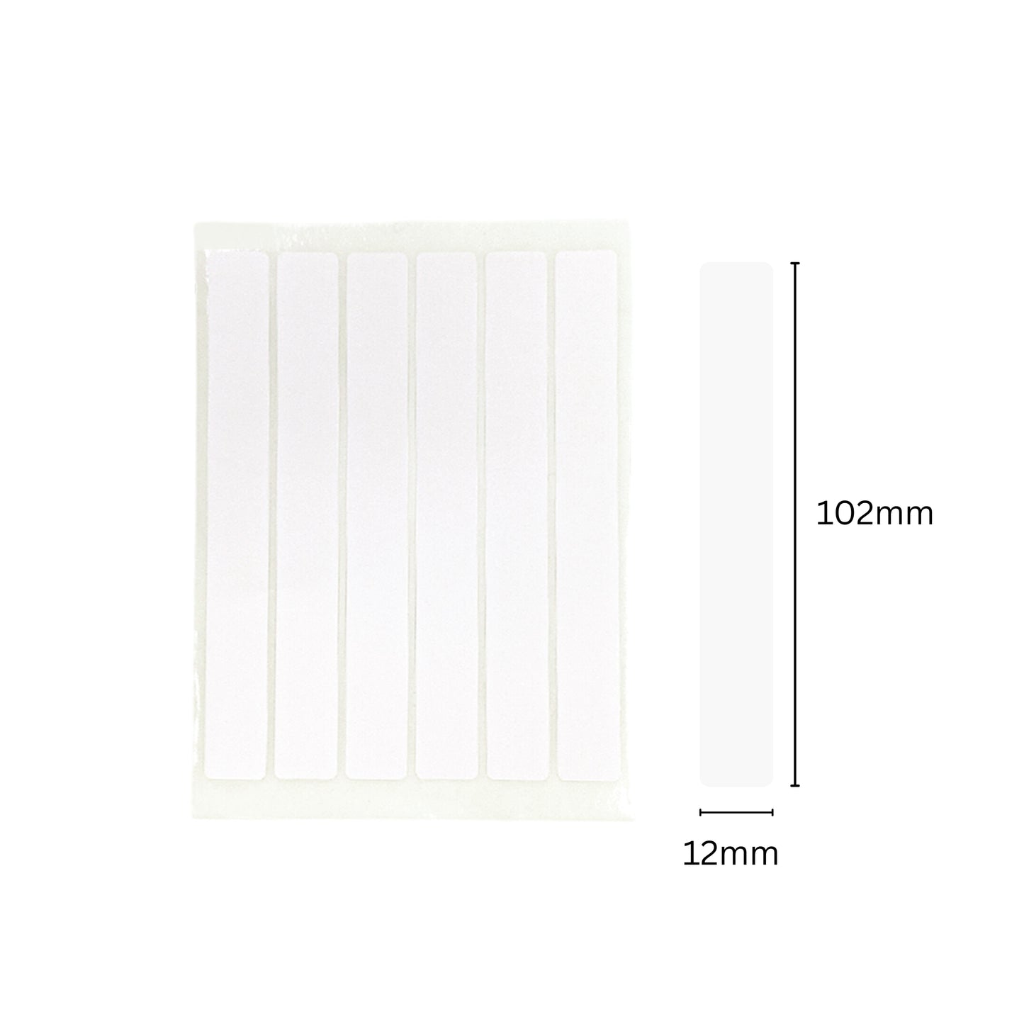 Pack of 576 White 12x102mm Rectangular Labels - Adhesive Stickers