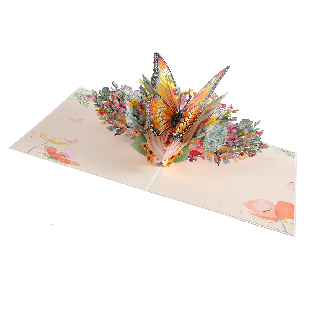 Sunset Glow Butterfly 3D Pop Up Greeting Card