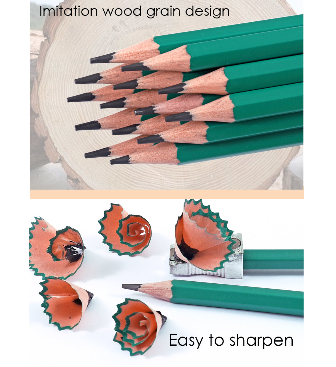 Pack of 12 7'' Flexible Sharpened Plastic Wood- Free HB Pencils with Eraser