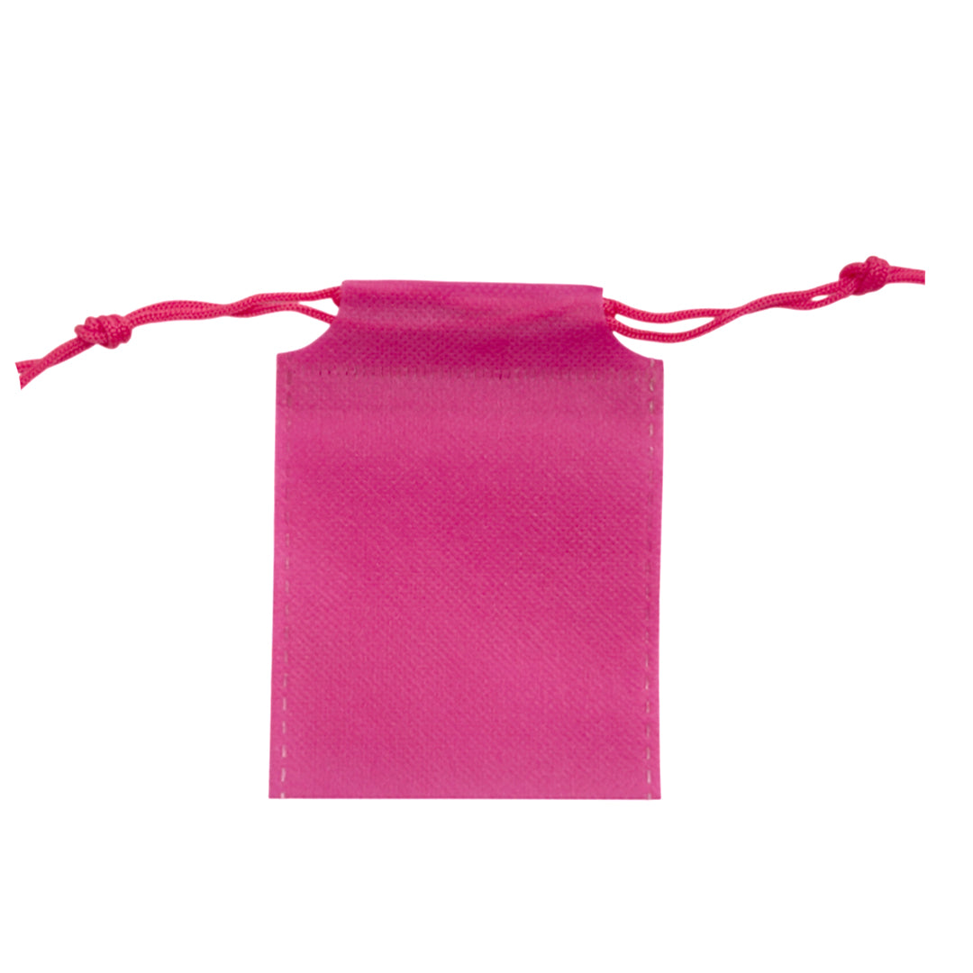 Pack of 25 Pink Coloured 12x9cm Non-Woven Drawstring Bags