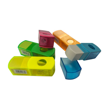 Single Two In One Neon Combination Sharpener Eraser