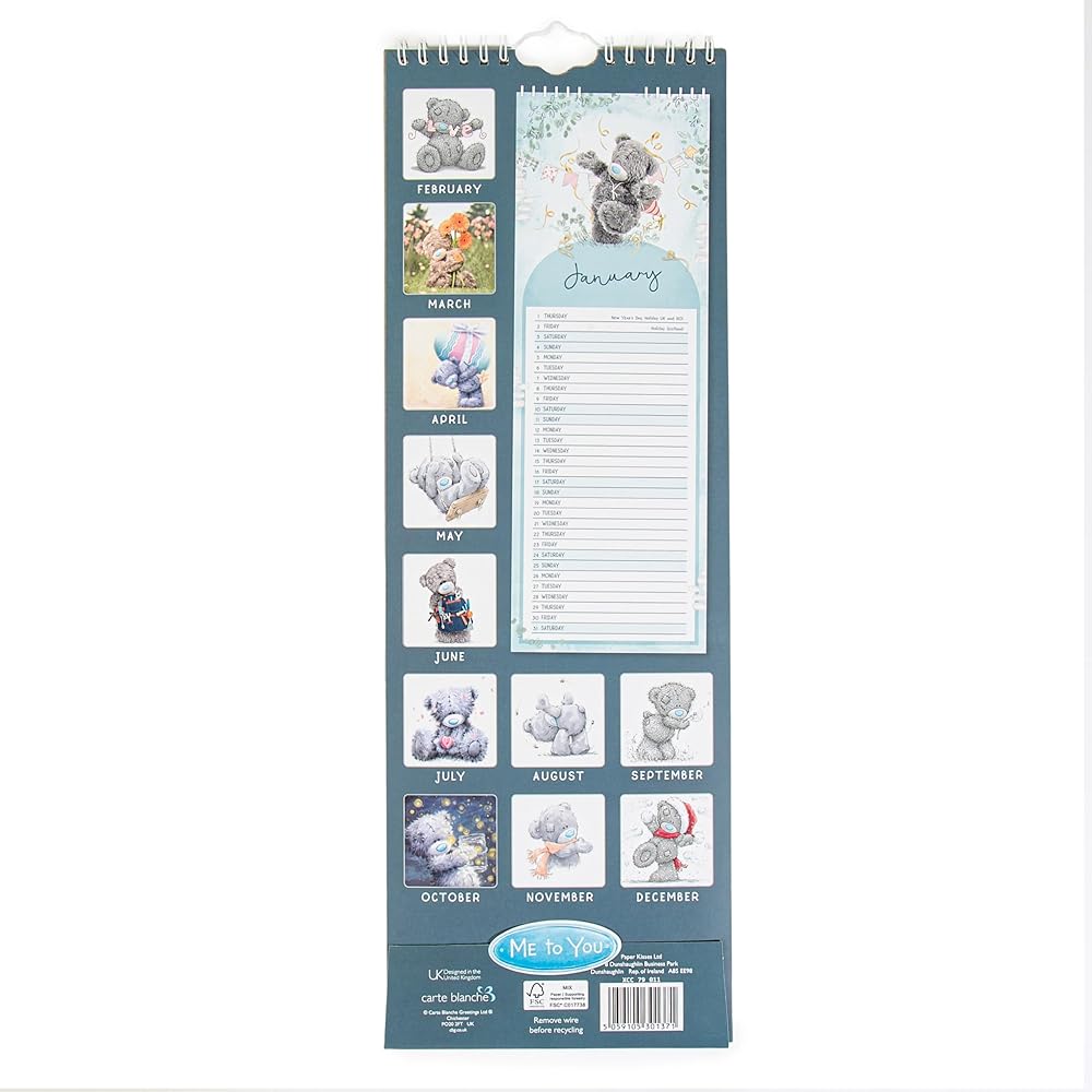 Me to You Tatty Teddy 2026 Multibrand Slim Calendar