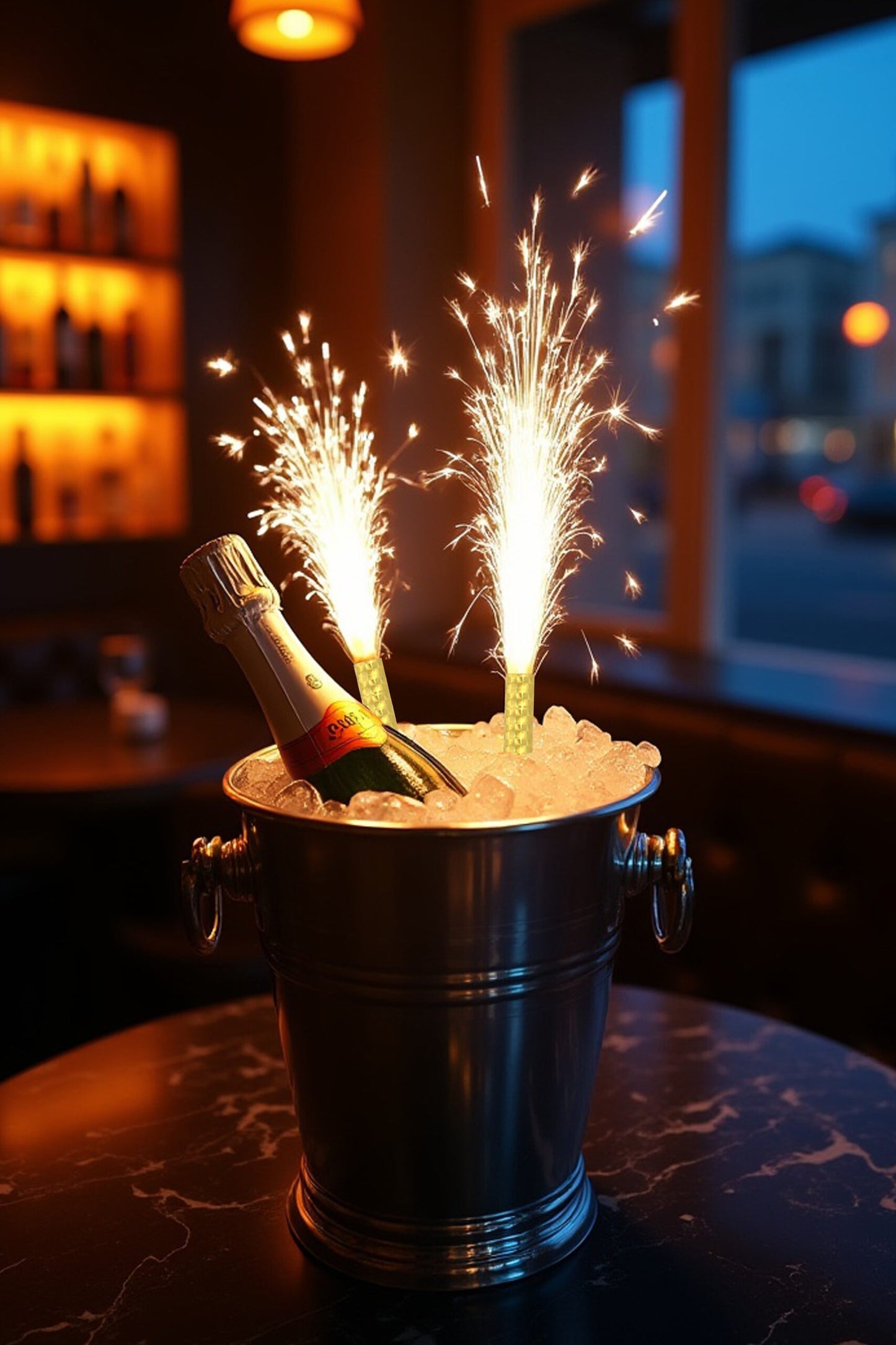 Pack of 2 12cm Gold Ice Fountain Candle