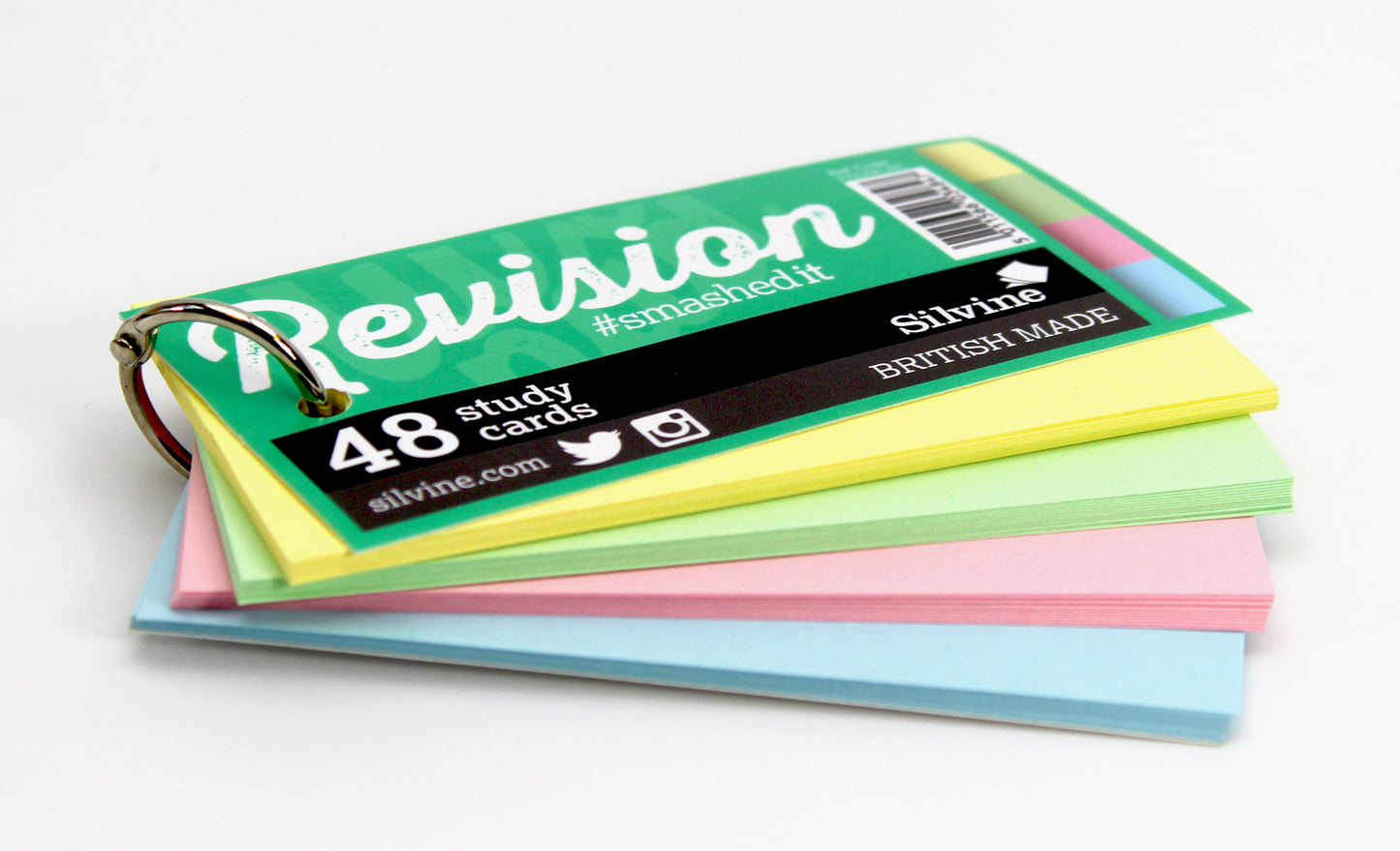 48 Mini Study Revision Cards on Keyring - 100 x 55mm