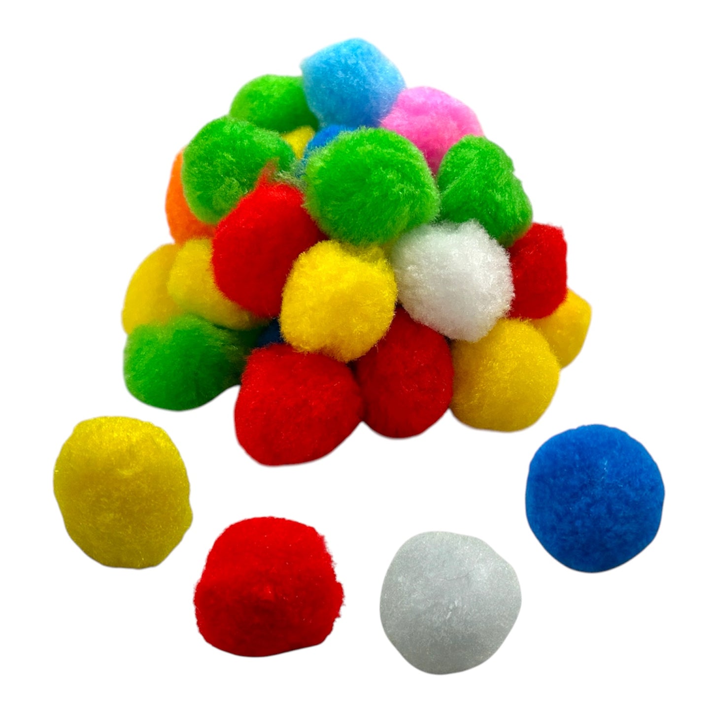 Bag of 30 Pieces 3cm Colorful Pom Pom Balls