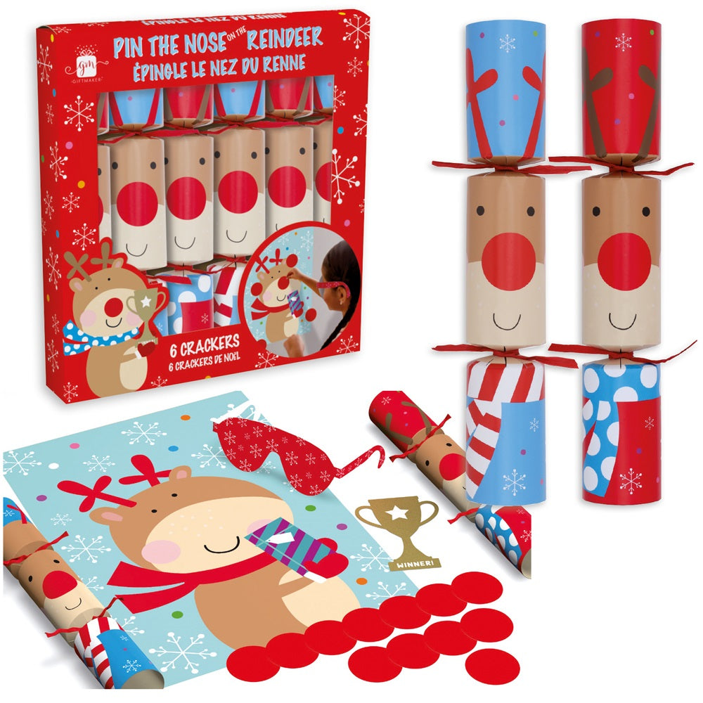 Pack of 6 12" Novelty Game Christmas Dinner Crackers