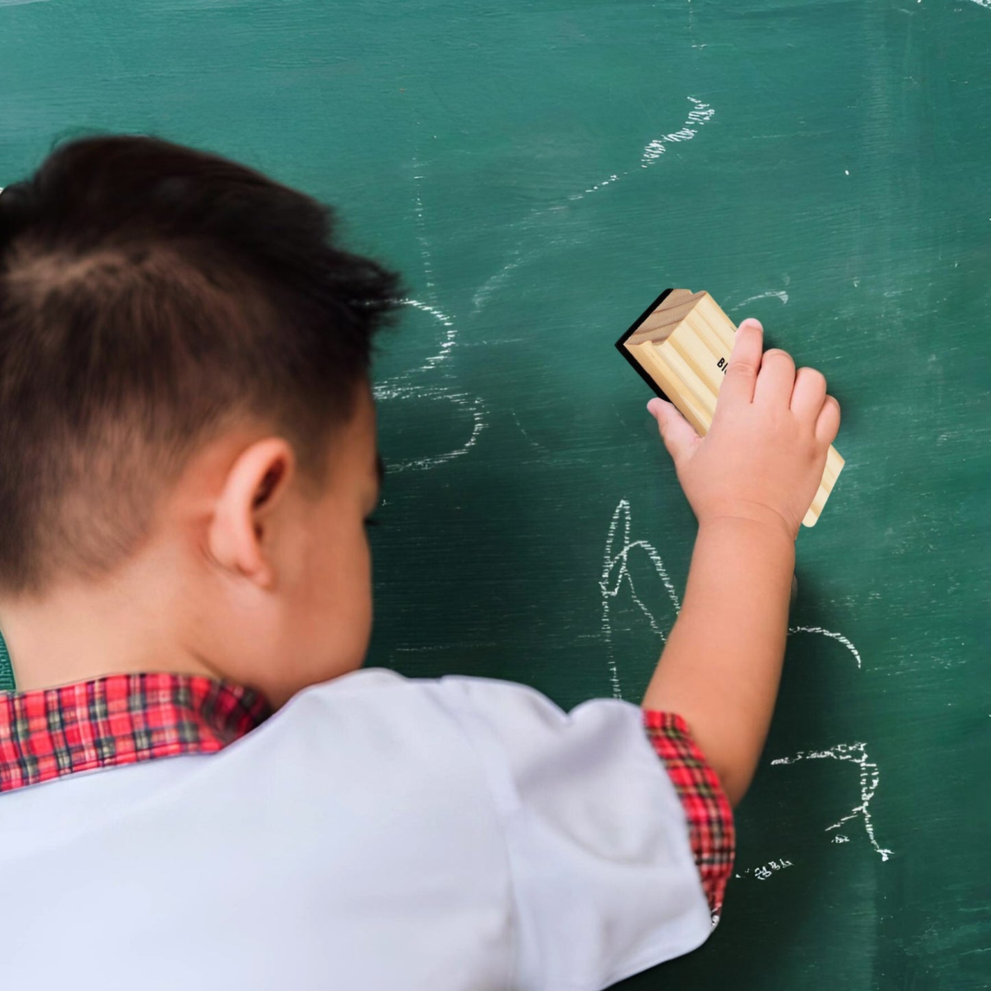 Pack of 6 Janrax Wooden Black Board Erasers 14 x 4 x 3cm – Classic Wood & Felt Chalkboard Cleaner