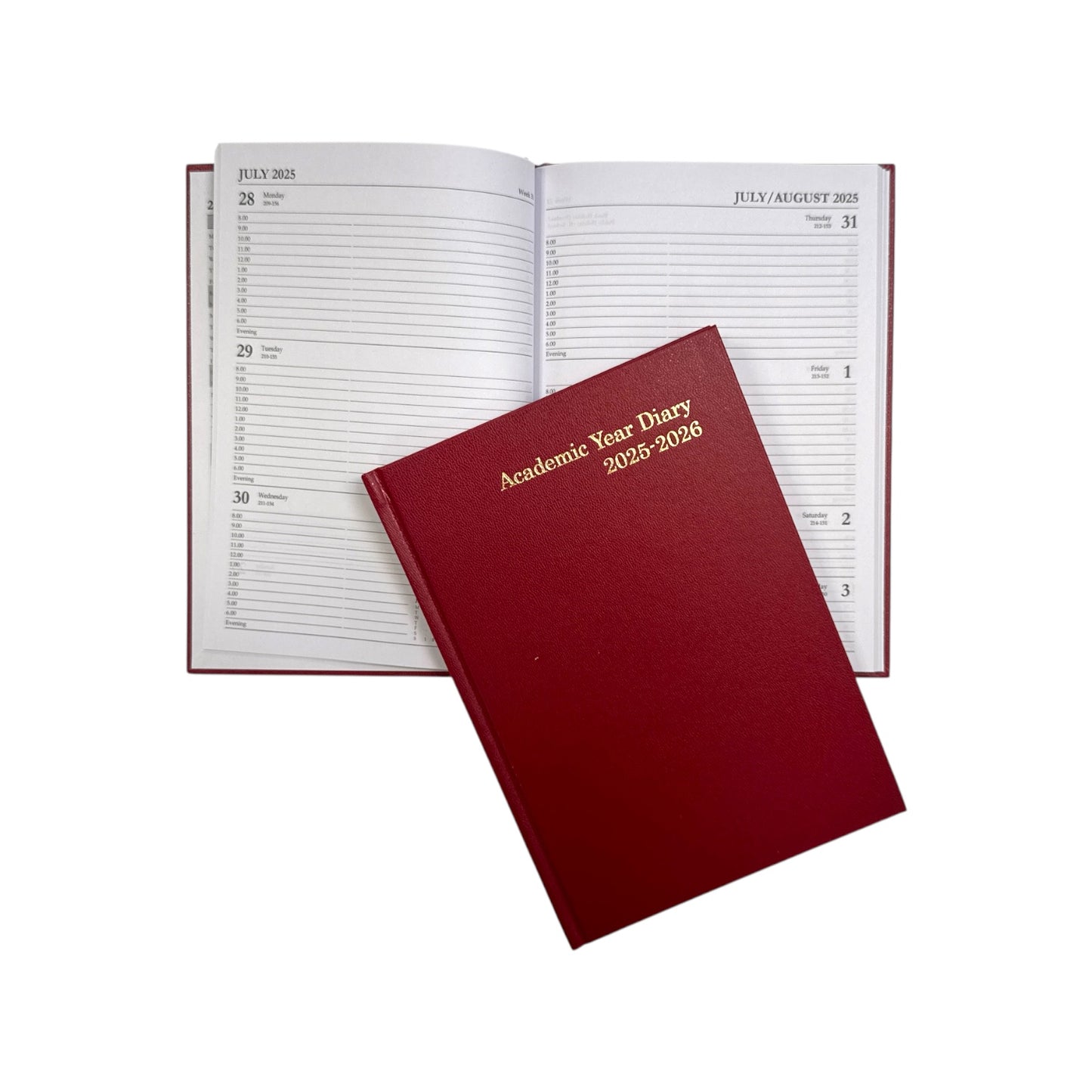 Janrax 2025-2026 A5 Week to View Burgundy Academic Diary