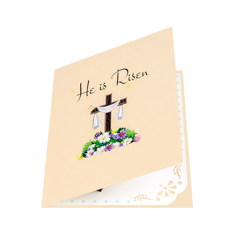 “He Is Risen” Religious Easter Pop Up Card