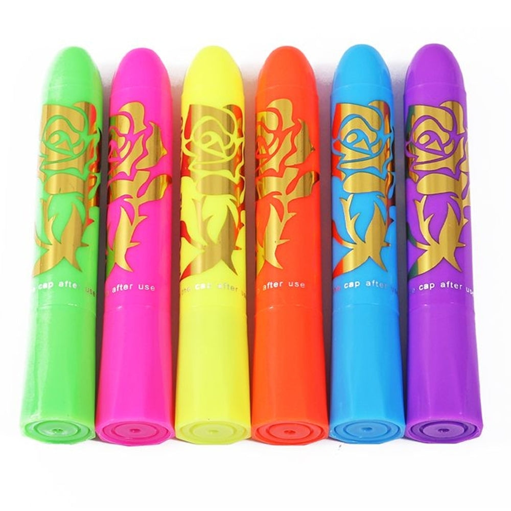 Pack of 6 Assorted Glow in Dark Colours Face Paints