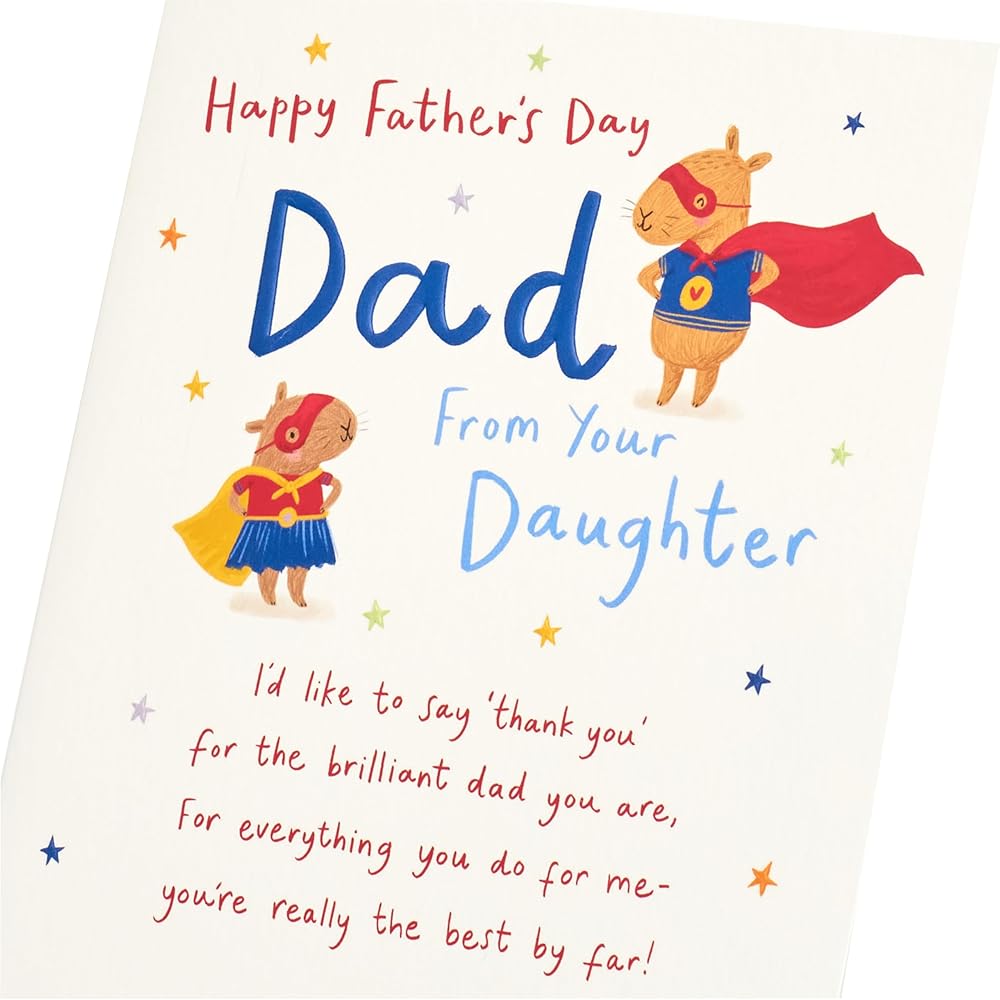 Capybara Superhero Design for Dad from Daughter Father's Day Card