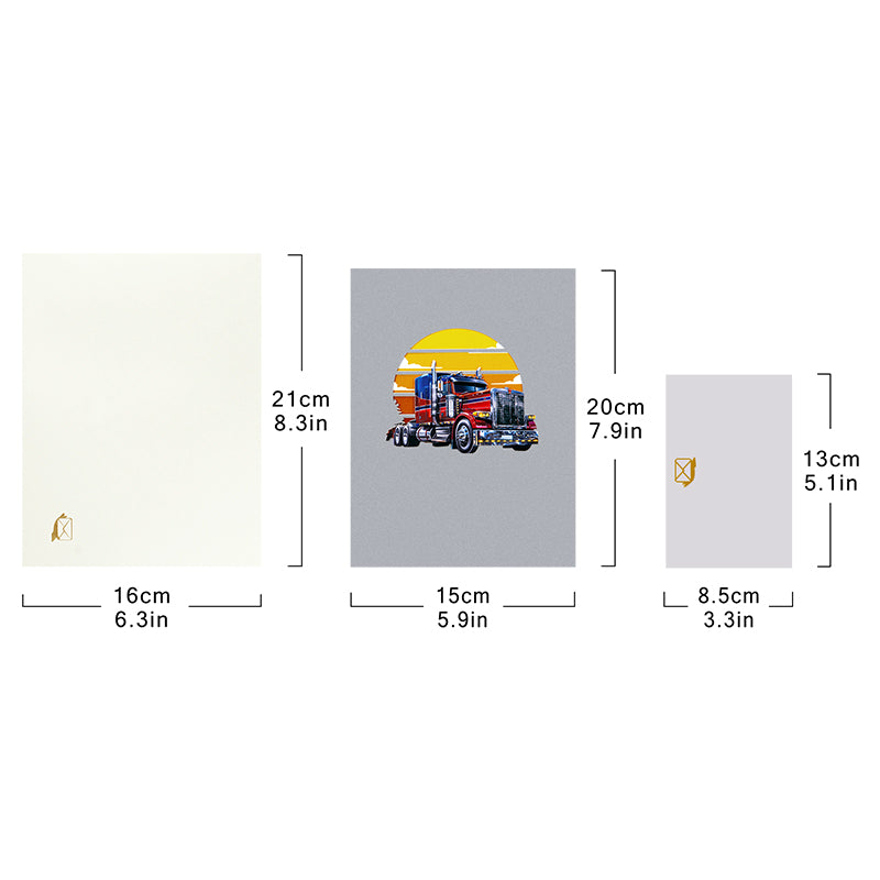 Highway Hero 3D Semi-Truck Pop Up Greeting Card