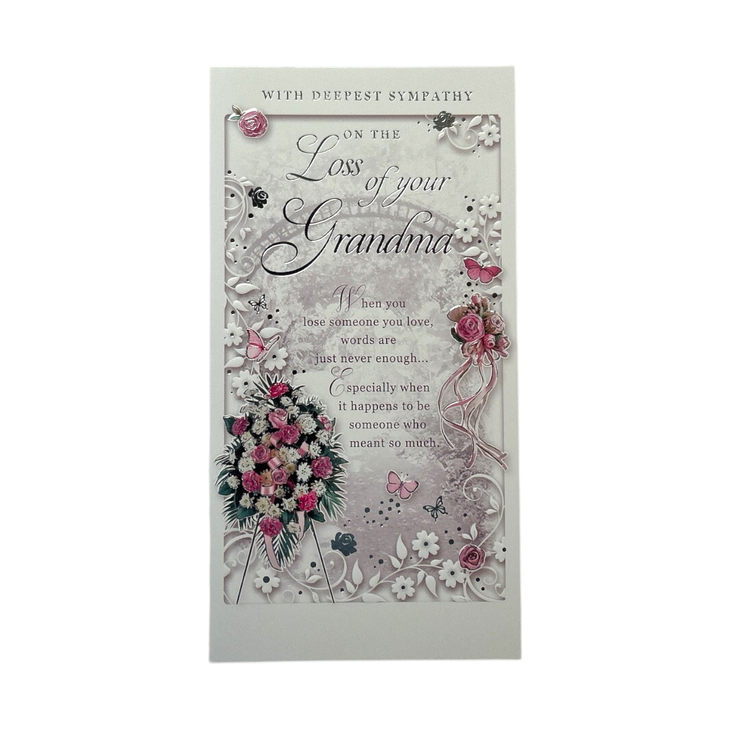 Loss of Grandma Floral Design Sympathy Opacity Card