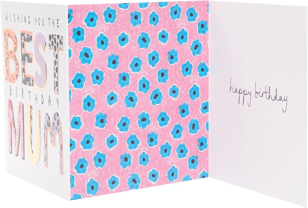 Colourful Lettering Mum Birthday Card