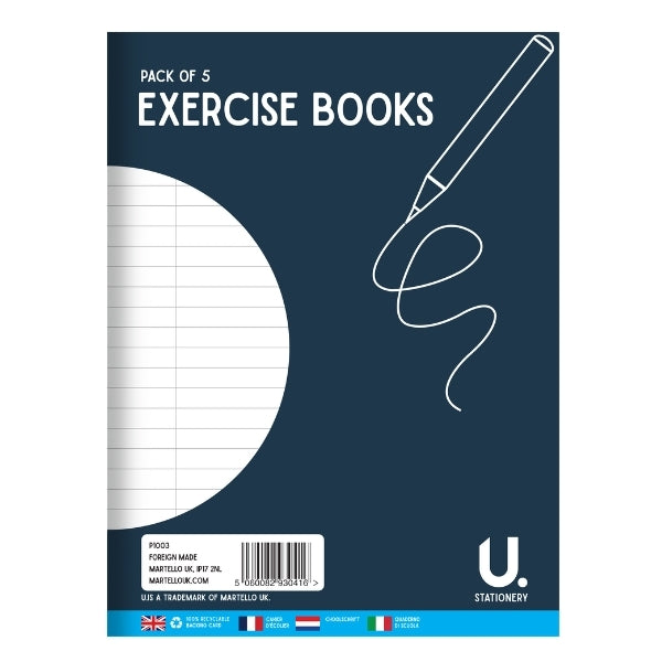Pack of 5 32 Pages 15x20cm Exercise Books