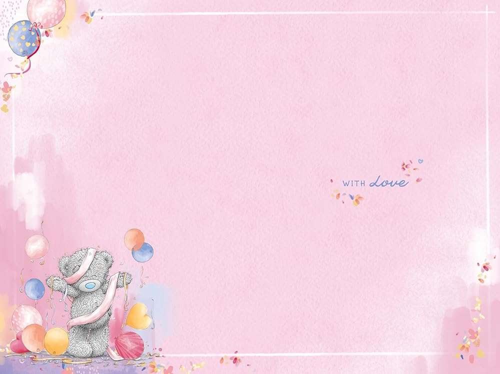 Bear Wearing Party Hat Embellished 40th Birthday Card