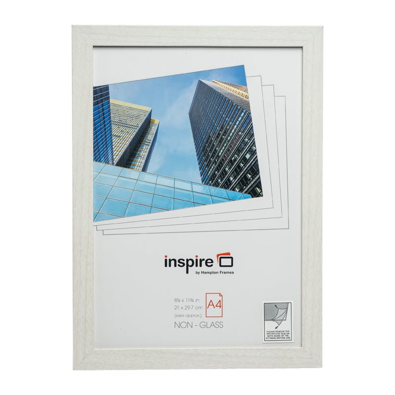 Hampton BERGEN A4 White Picture Poster Photo Frame Plexi Non-Glass