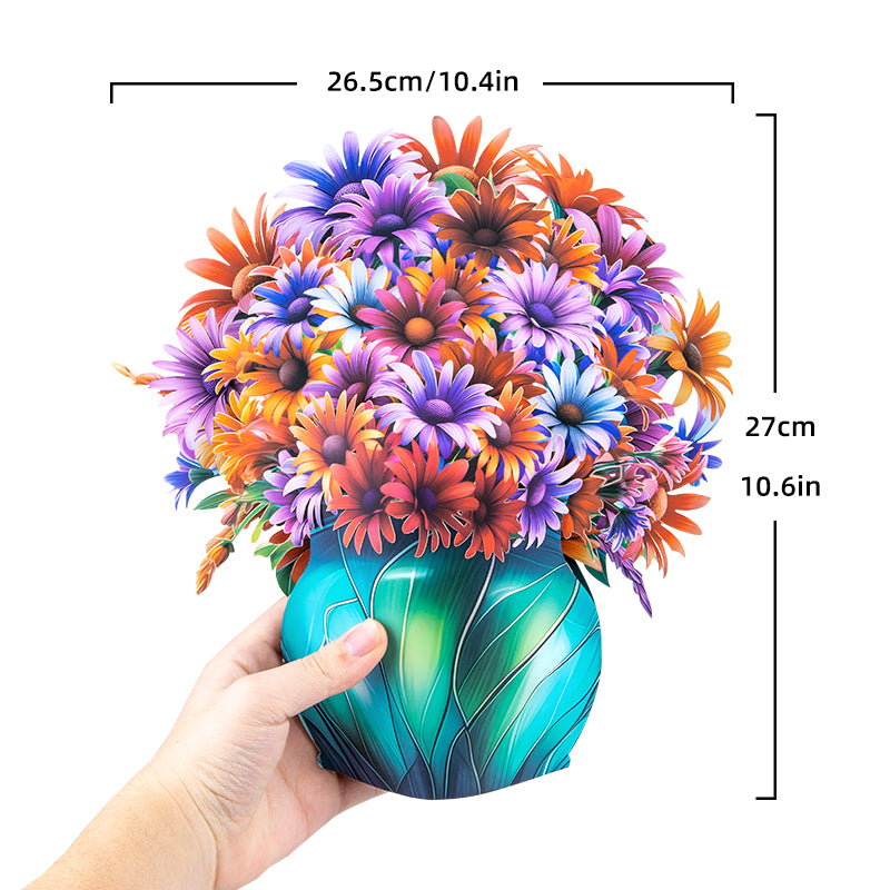 Daisy Delight Vibrant Pop Up Flower Vase Card