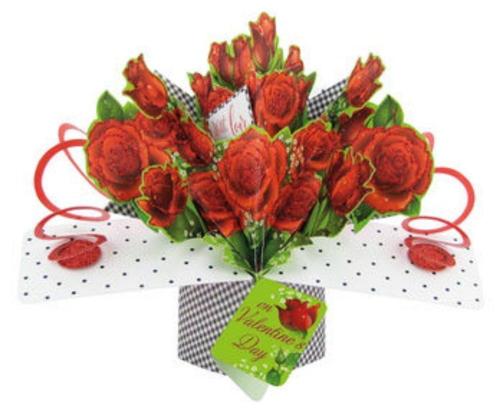 Second Nature Valentine's Day Pop Up Card Red Roses