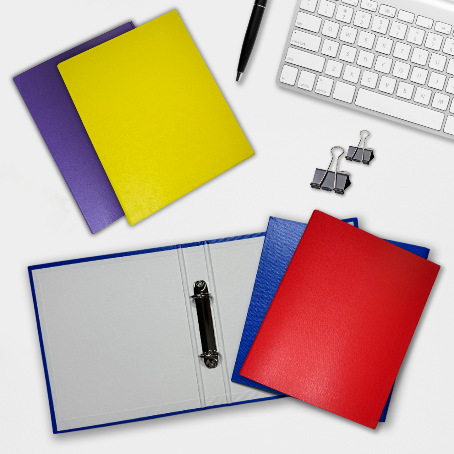 Pack of 20 A5 Orange Paper Over Board Ring Binders by Janrax