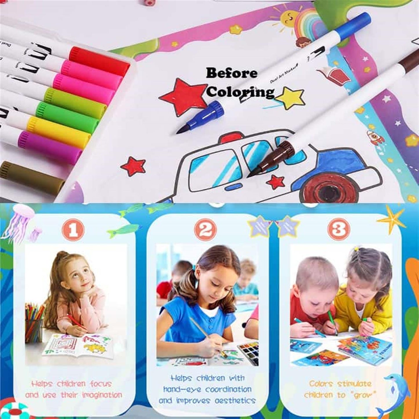 8 Pages Slim Coloring Book