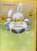Easter Bunny and Felt Flowers Handmade Greeting Card