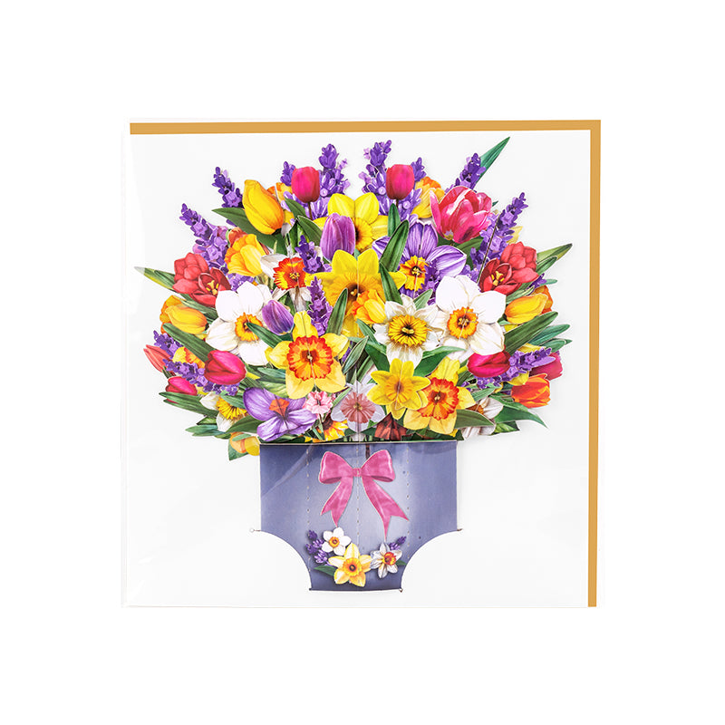 Lavender Breeze Spring Bouquet 3D Pop Up Greeting Card - Valentine’s Day Anniversary Birthday Mother's Day