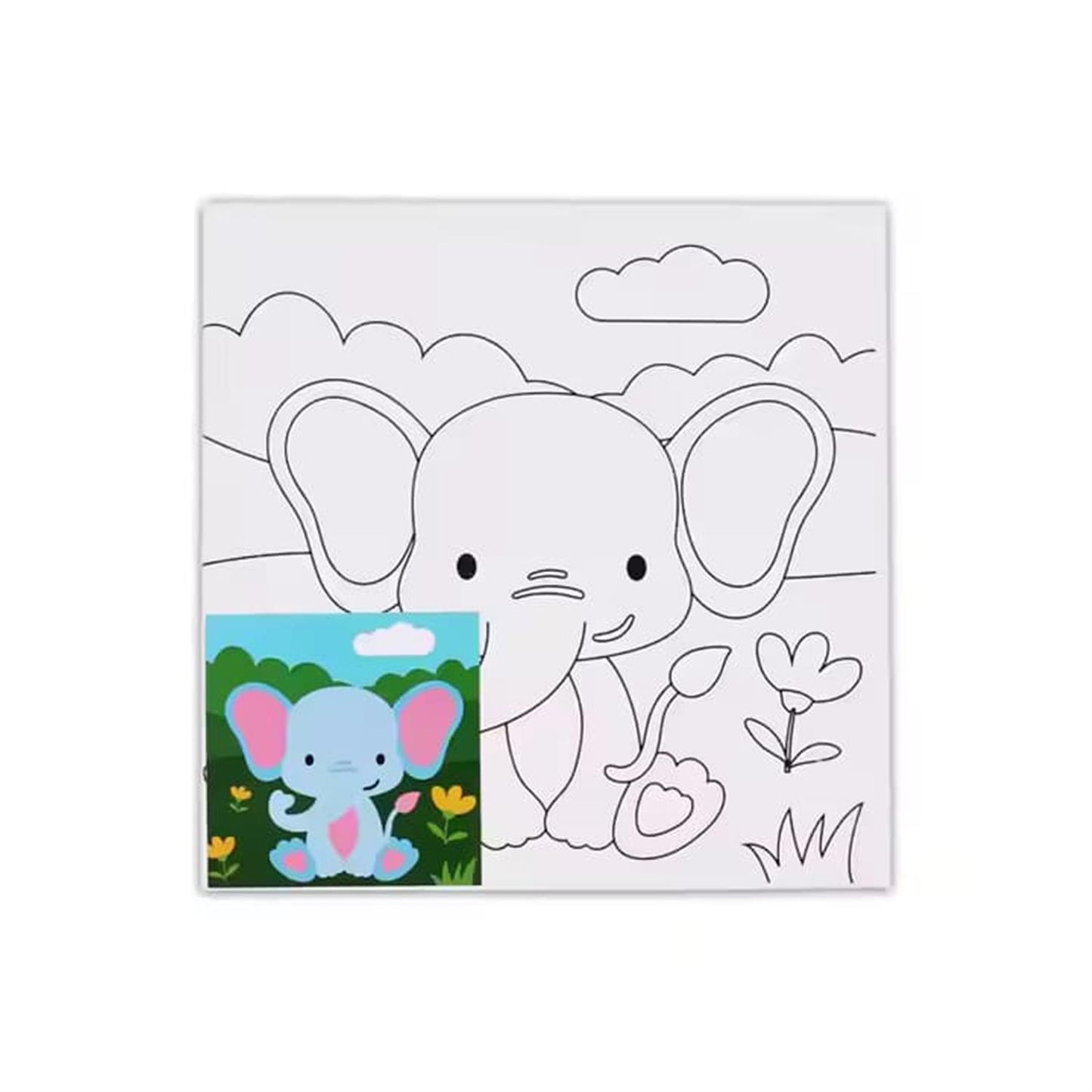 25 x 30cm Pre Drawn Outline Canvas Paint For Kids