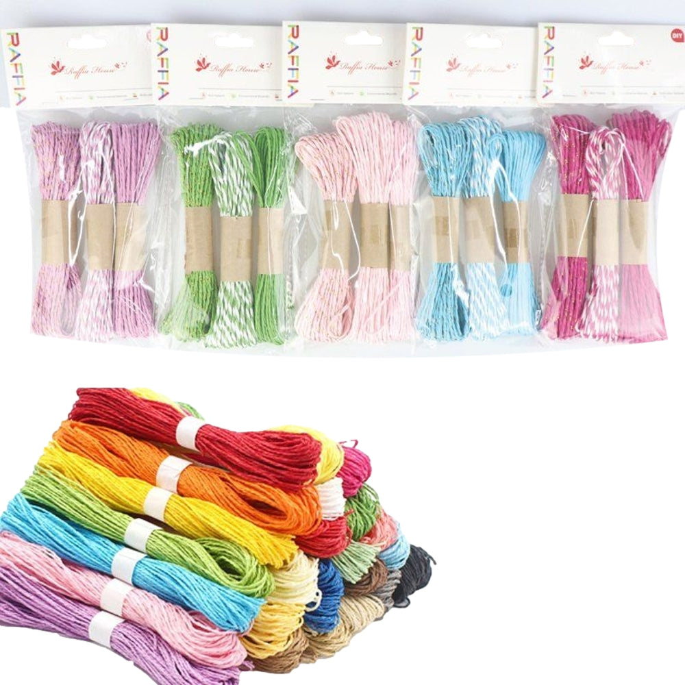 Pack of 3 10m Strand Paper Rope Reels