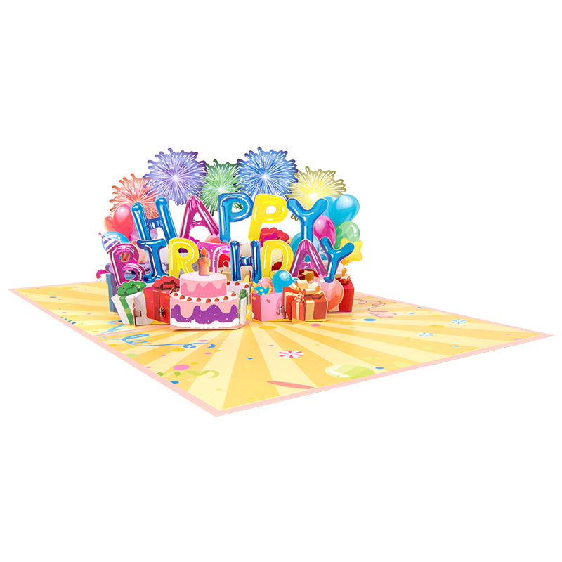 Balloons & Bliss Colorful 3D Pop Up Birthday Card