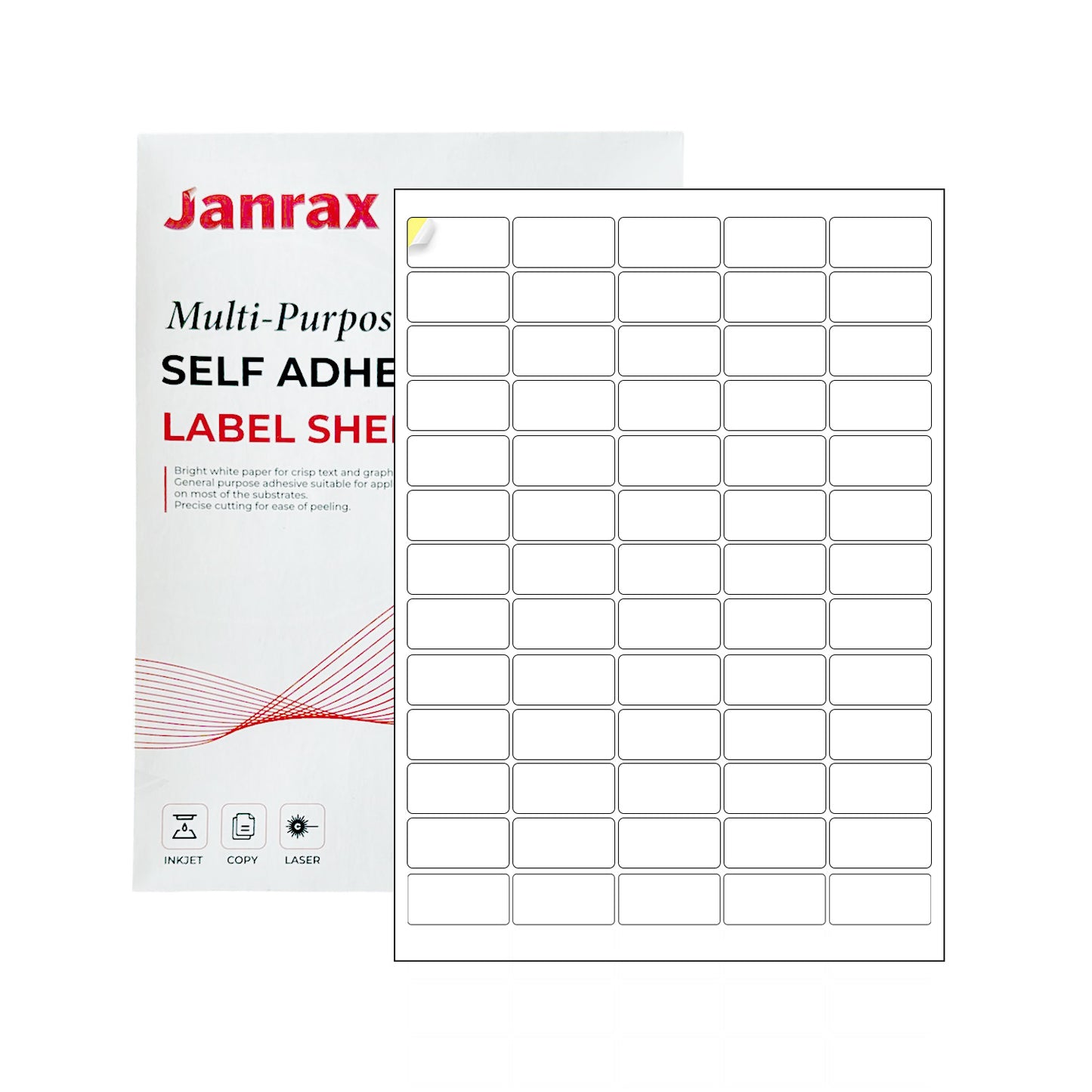 Pack of 6400 White 39x21mm Self Adhesive Labels (64 Labels per A4 Sheet)
