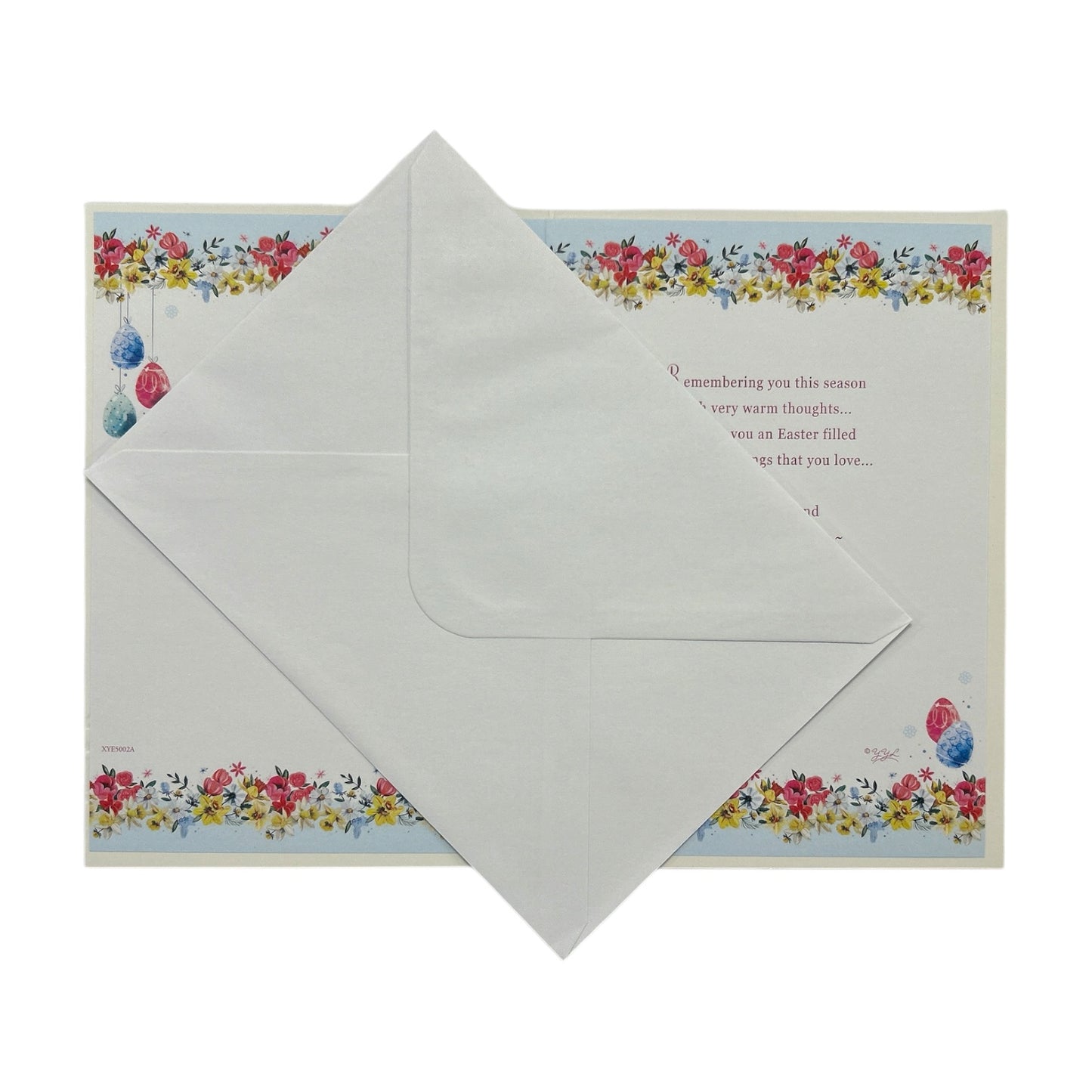 Spring Flower Wreath Design Warm Wishes Easter Card