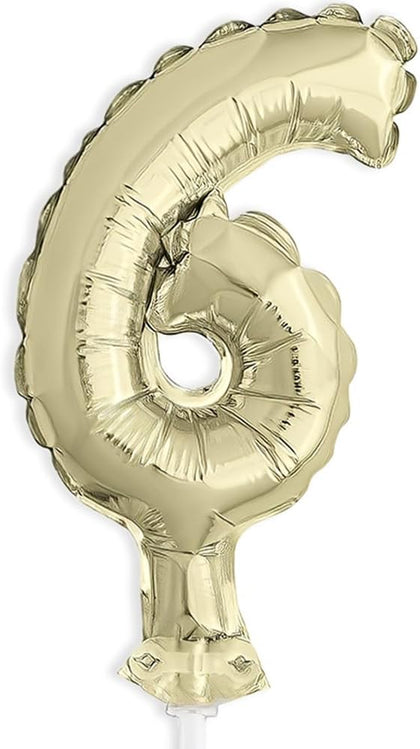 Gold Foil Number 6 Balloon Cake Topper 5