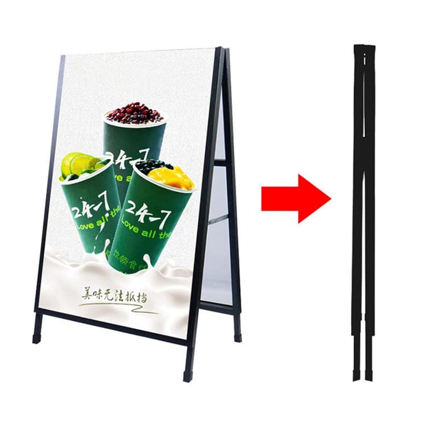 Metal Frame Single Side Advertising Outdoor Poster Display Stand 60 x 90cm