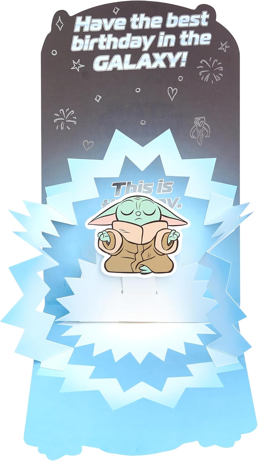 Star Wars Mandalorian Grogu Pop Up Design Birthday Card