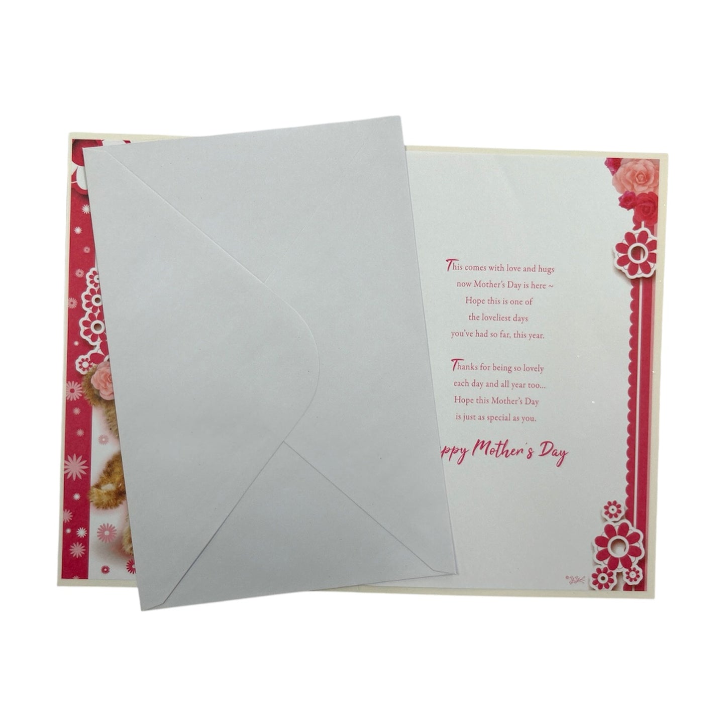 For A Special Mum Teddy With Banner Pink Mother's Day Card