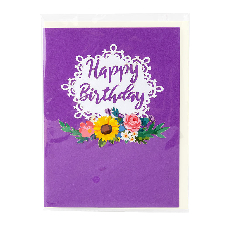 Bloom & Cheer 3D Birthday Basket Pop Up Greeting Card